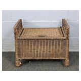 Synthetic Wicker Storage Ottoman