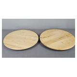 2x The Bid 15" Wooden Lazy Susans