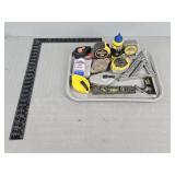 Lot Asstd Tape Measures, Squares, Levels & More