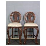 2x The Bid Solid Wood Bar Height Stool