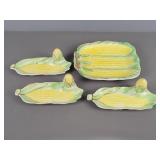 Vintage Corn On The Cob Serving Platter & Plates