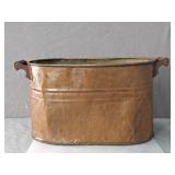 Antique Copper Oval Boiler Wash Pot W/ Orig Handle