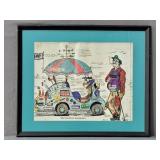 The Perfect Golfer Humorous Hand Colored Print