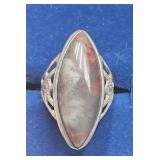 Sterling Silver Jasper Ring  Sz 5
