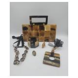 Shiraleah Lucite Tile Faux Tortoise Shell