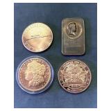 4x The Bid 1 Oz .999 Copper Rounds, Ingot