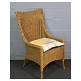 Natural Wicker Accent Chair W/ Wooden Frame