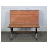 Vintage Cast Iron And Wood Church Pew Bench