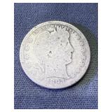 1893 O Barber Silver Quarter