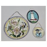 3x The Bid Decorative Stained Glass Sun Catchers
