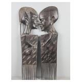 2x The Bid Carved Wood Wall Hangings