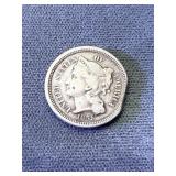 1865 Civil War 3 Cent Piece