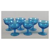 6 Pc Blue Cordial Glasses