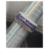 Purple And Clear Rhinestone Statement Ring Sz 10