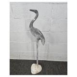 Painted Metal Heron Garden Statue Decor