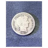 1912 D Barber Silver Dime