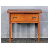 Vintage Pine Wood Game Table With Drawer