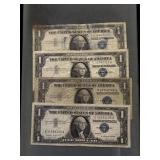 Lot Of 4 - $1 Silver Certificates