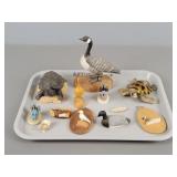12 Pc Lot Water Birds And Turtle Figurines