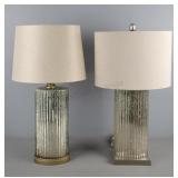 2x The Bid Crackle Glass Style Lamps