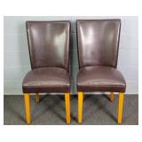 2x The Bid Faux Leather Uphol. Accent Chairs