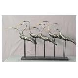 Handmade Metal Art Ibis Flock Statue