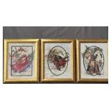 3x The Bid Peggy Abrams Santa Claus Themed Prints