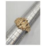 14k Yellow Gold Nugget Sz 7 Ring Weight 5.0g
