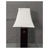 26" Dark Natural Finish Wood Table Lamp W/ Shade