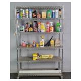 Lot Of Assorted Garage Fluids - Rack Not Included