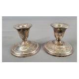Pair Of Weighted Sterling Silver Candle Holders