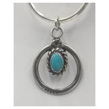 Sterling Silver 18in Necklace With  Navajo