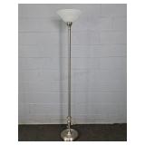 Brushed Nickel Finish Floor Lamp W/ Glass Globe