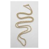 14k Yellow Gold 20in Rope Chain Necklace 6.8g