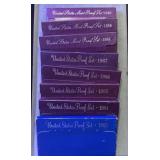 8x The Bid Us Mint Proof Coin Sets 1983-90