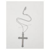 Sterling Silver Vintage 14in Cross Necklace