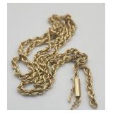 Note :14k Yellow Gold Rope Chain 18in Necklace
