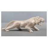 Vintage Carved Stone Panther Statue