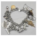 70.0g Tw Sterling Silver Charm Bracelet . Loaded