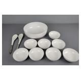 10 Pc White Plastic Salad Service Set