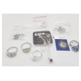 New Charms And Several Rings Jewelry Lot