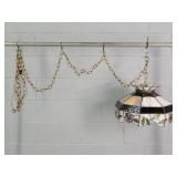 Beautiful Leaded Slag Glass Swag Lamp