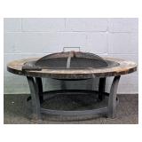 Hiland Round Slate Top Wood Burning Firepit