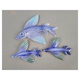 3 Pc Terra Cotta Fish Wall Hanging Art