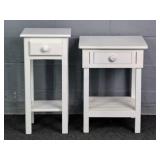 2x The Bid Painted Mfg Wood Side Tables W/ Storage