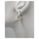 Sterling Silver Hoop Pierced Earrings 3.6g