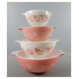 Pyrex Pink Gooseberry Cinderella Mixing Bowls