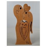 Bob Ameri Wooden Sculpture Puzzle Kissing Couple