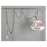 Leaded Slag Glass Swag Lamp