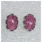 Sterling Silver Pink Star Sapphire Pierced